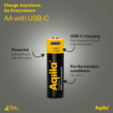 Aqiila Ladattava USB-C Litium-akku AA 1.5V 4 kpl pakkaus