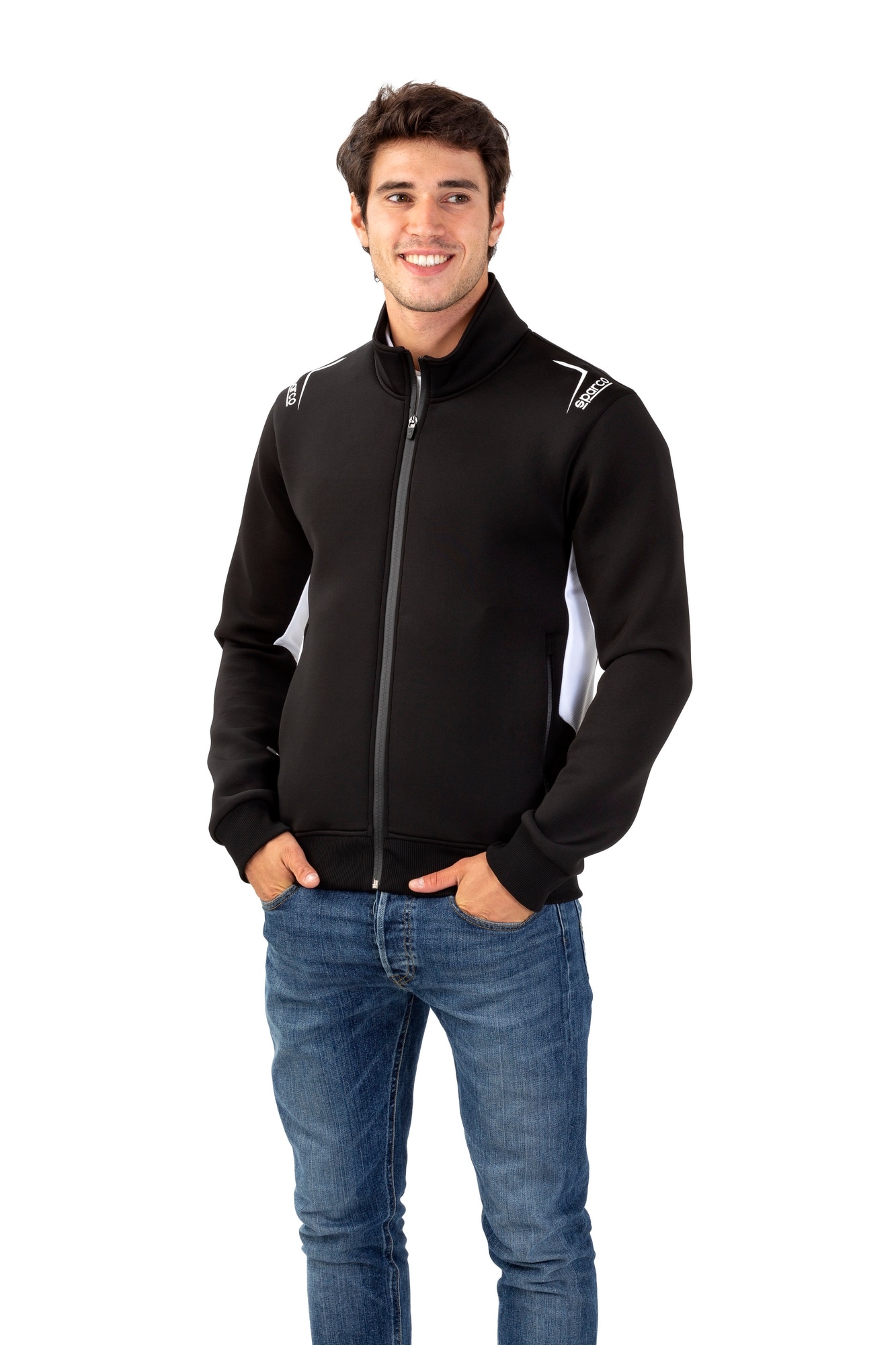 Takki Sweatshirt Sparco Full Zip musta