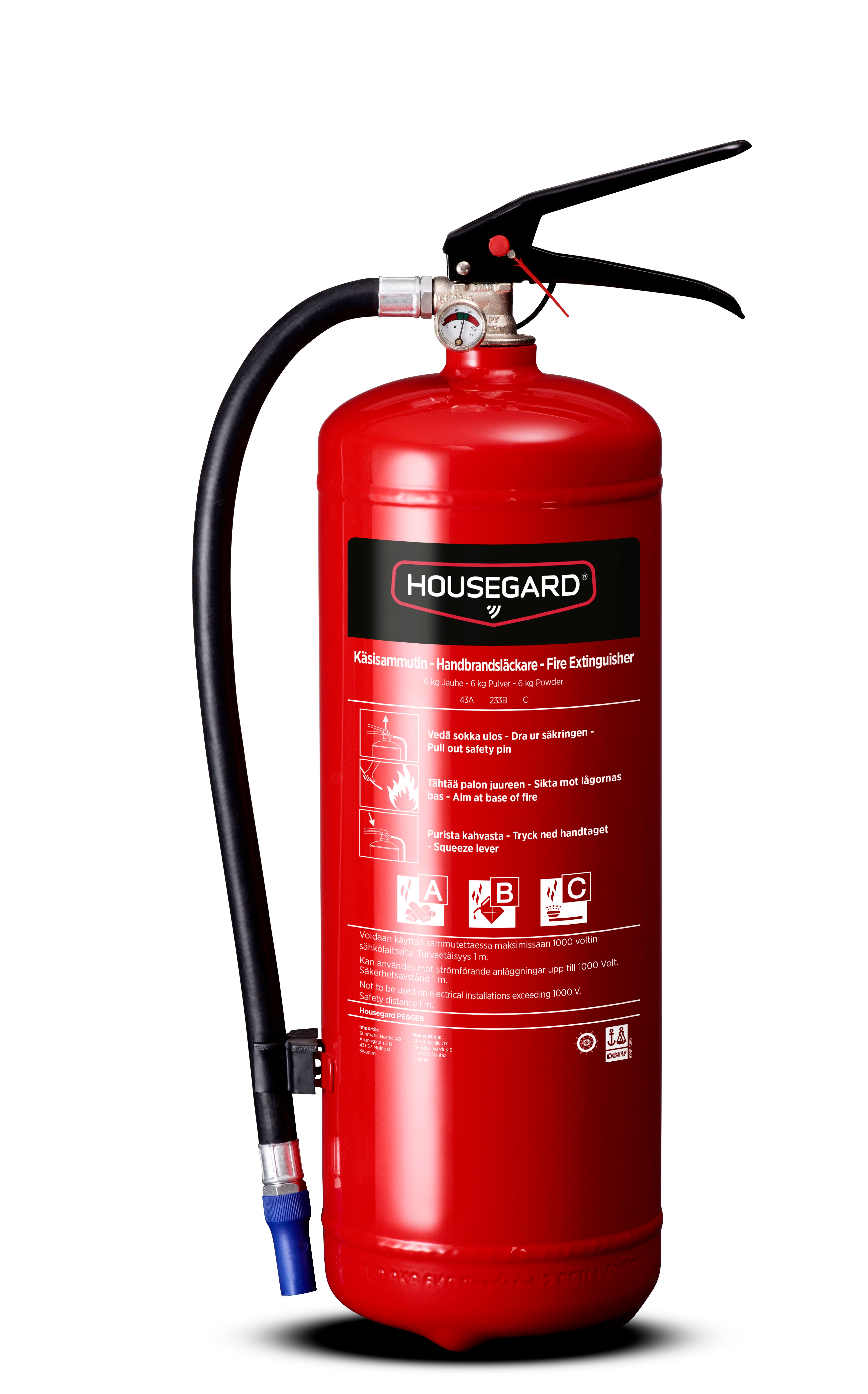 Jauhesammutin, Housegard, 6 kg, punainen, PE6GEB 43A