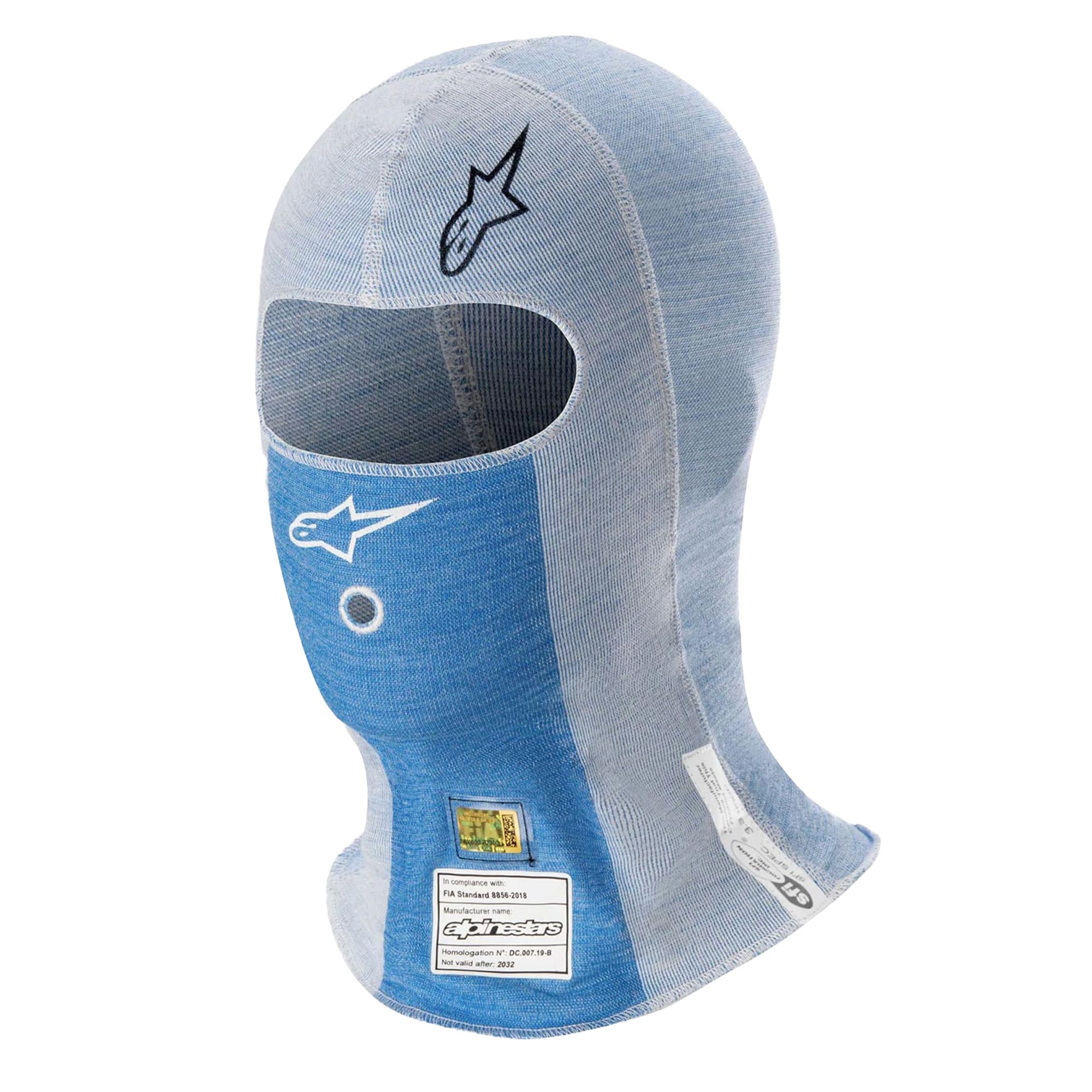 Balaclava Alpinestars ZX Evo valkoinen/sininen